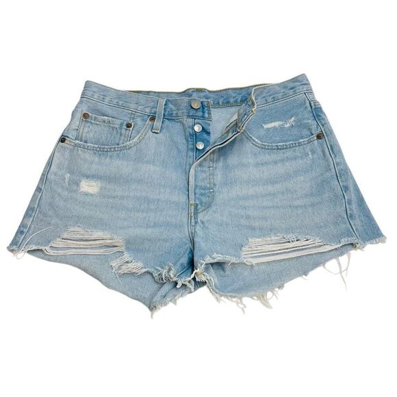 Levi’s 501 Cut Off Jean Shorts Size 30 - Picture 1 of 10